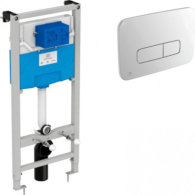 Инсталляция IDEAL STANDARD PROSYS для унитаза с клавишей смыва Хром матовый TT00007/123JG