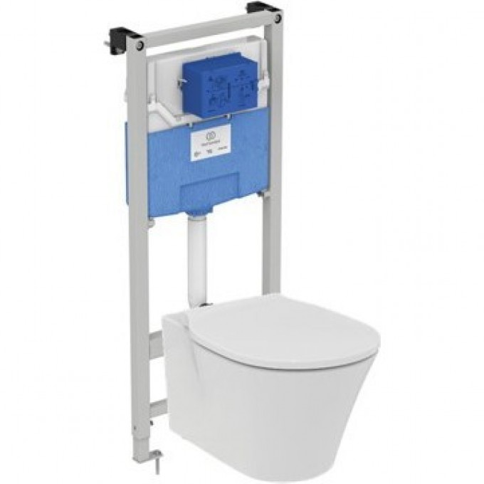 Комплект IDEAL STANDARD: Рама R020467+Унитаз CONNECT AIR RIMLESS K819501 сиденье и крышкой м/л K819501PA15