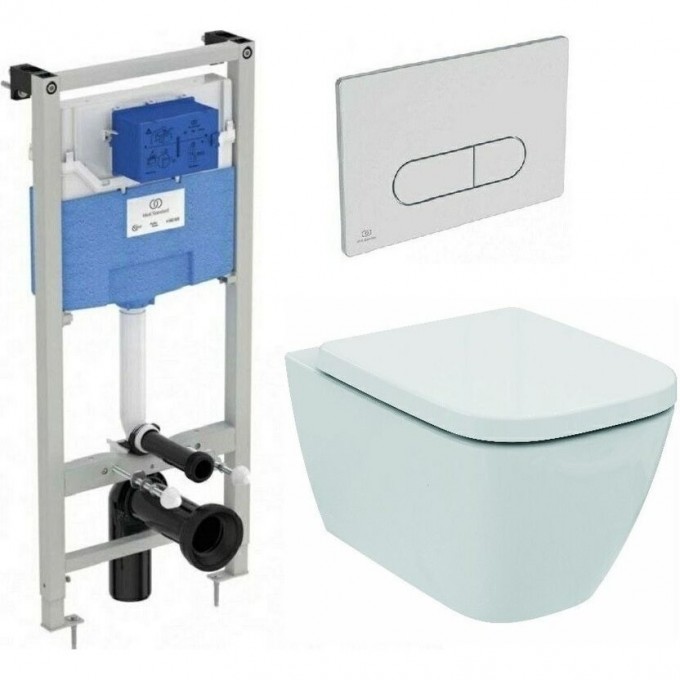 Промокомплект IDEAL STANDARD I.LIFE B (унитаз+пневматич инсталляция с кнопк) IP001401