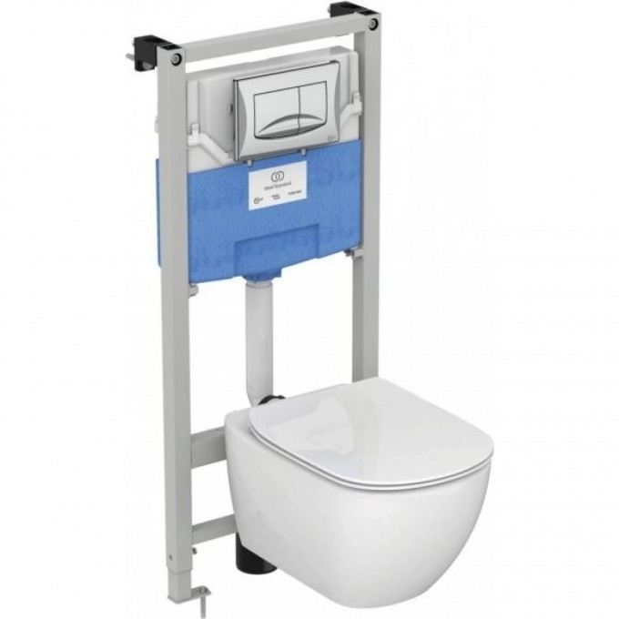 Рама R020467+Унитаз EUROVIT Rimless K881201 сиденье и крышкой м/л IDEAL STANDARD PROSYS ECO CP K881201PT15